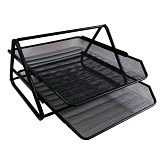 Лоток Deli для бумаг горизонтальный 2-х ярусный метал. сетка